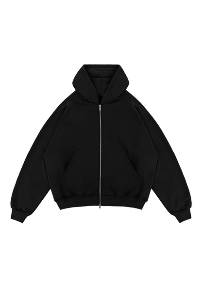 SIGNATURE FULL ZIP TARGA HOODIE - BLACK